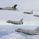An Avro Vulcan B.2 of the Waddington Wing leads a quartet of English Electric Lightning F.6s of 5 Squadron to mark the formation of RAF Strike Command in 1968